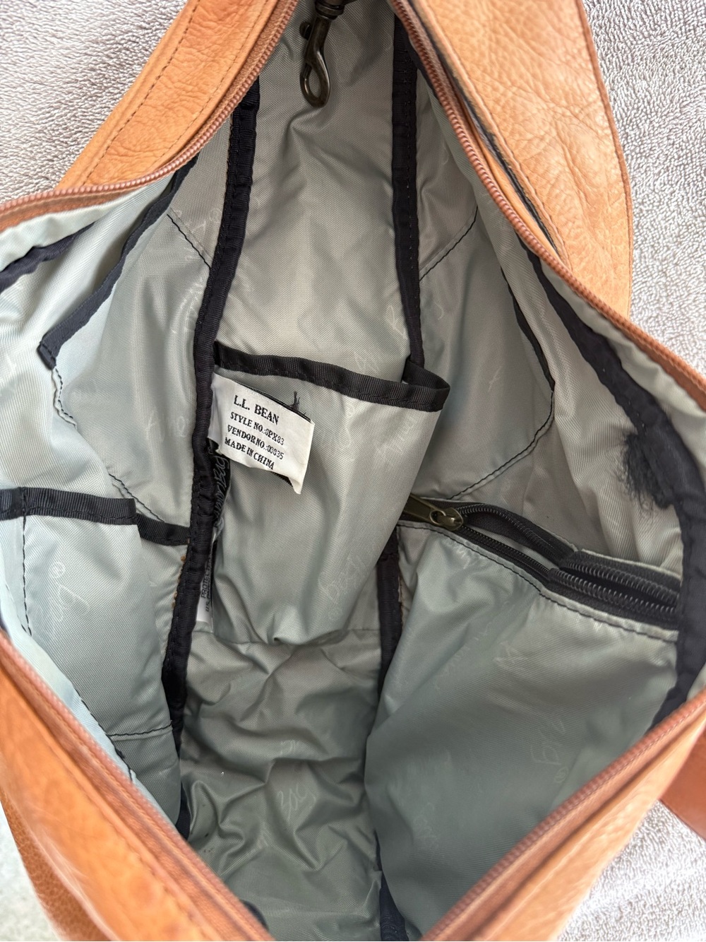 L.L. Bean Cognac Leather Sling Bag - Picture 5 of 5